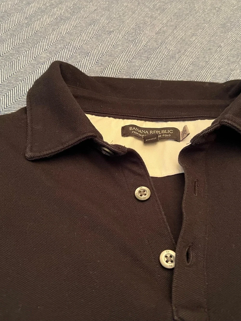 Banana Republic Men’s Black Polo Shirt with Pocket, Size Medium